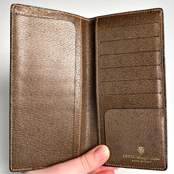 Gucci Beige and Brown Wallet and check book - Picture 4 of 7